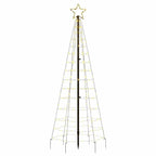 vidaXL LED-Weihnachtsbaum mit Erdspießen 220 LEDs Warmweiß 180 cm