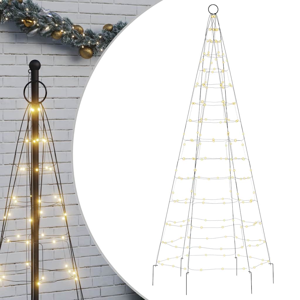 vidaXL LED-Weihnachtsbaum 200 LEDs Warmweiß 180 cm