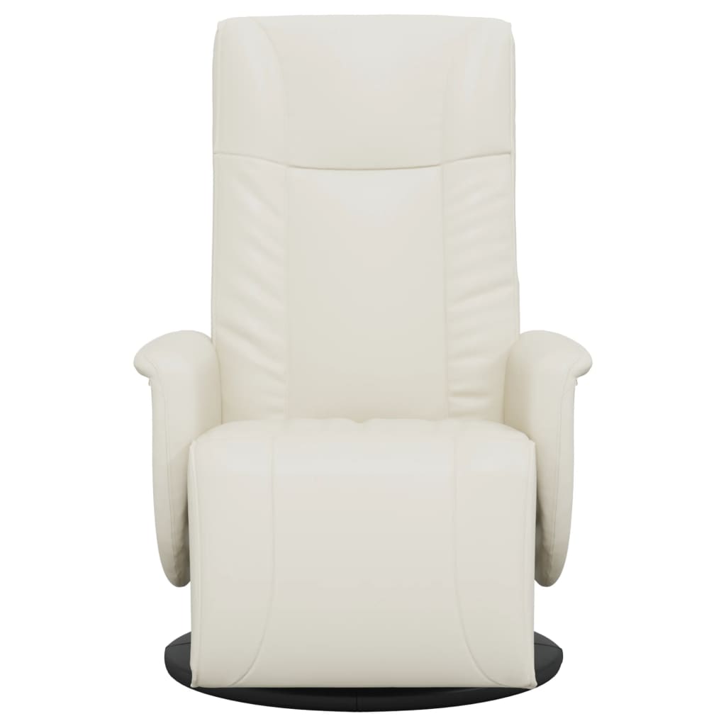 vidaXL Relaxsessel mit Fußteil Creme Kunstleder