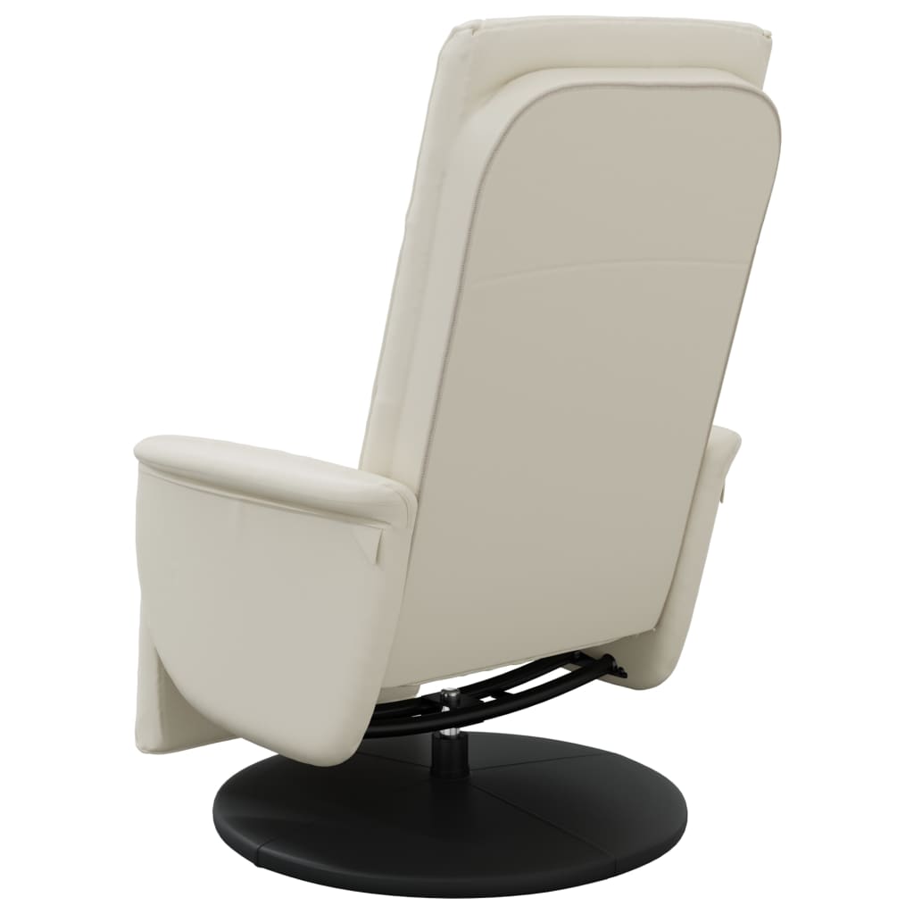 vidaXL Relaxsessel mit Fußteil Creme Kunstleder