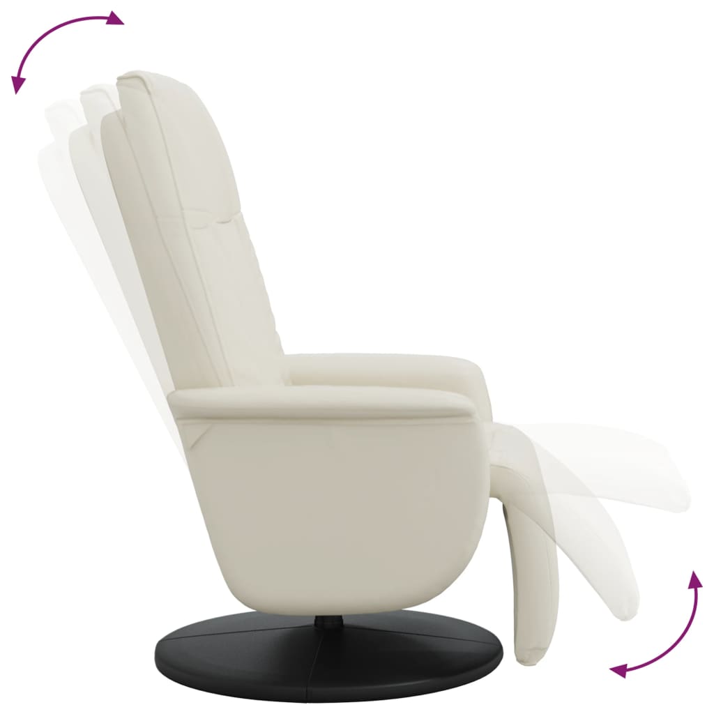 vidaXL Relaxsessel mit Fußteil Creme Kunstleder