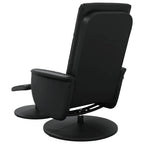 vidaXL Massagesessel mit Fußhocker Schwarz Kunstleder