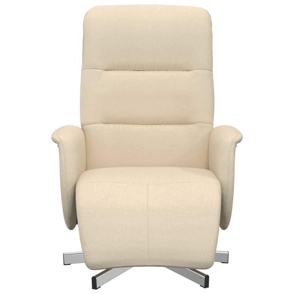 vidaXL Relaxsessel mit Fußhocker Creme Stoff