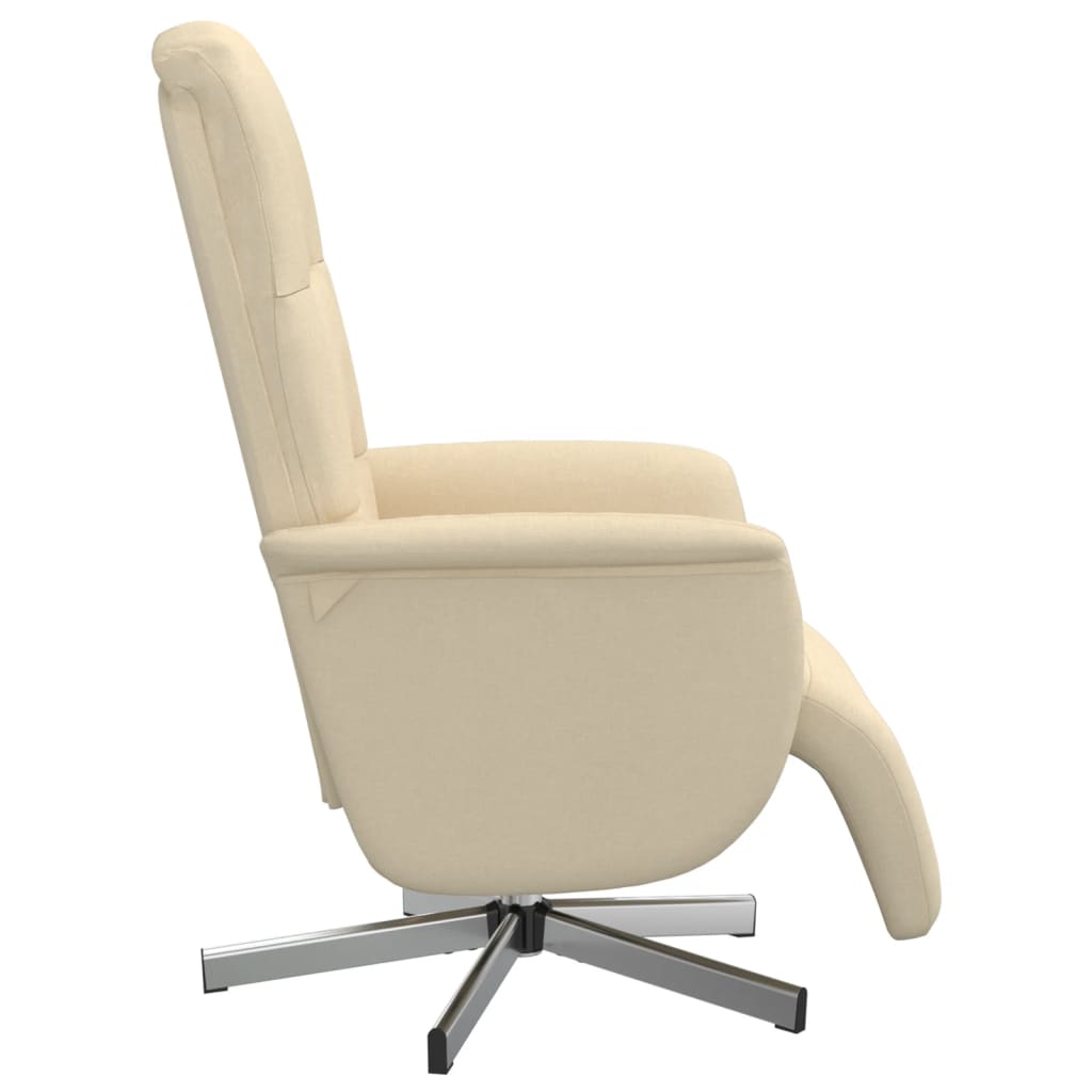 vidaXL Relaxsessel mit Fußhocker Creme Stoff