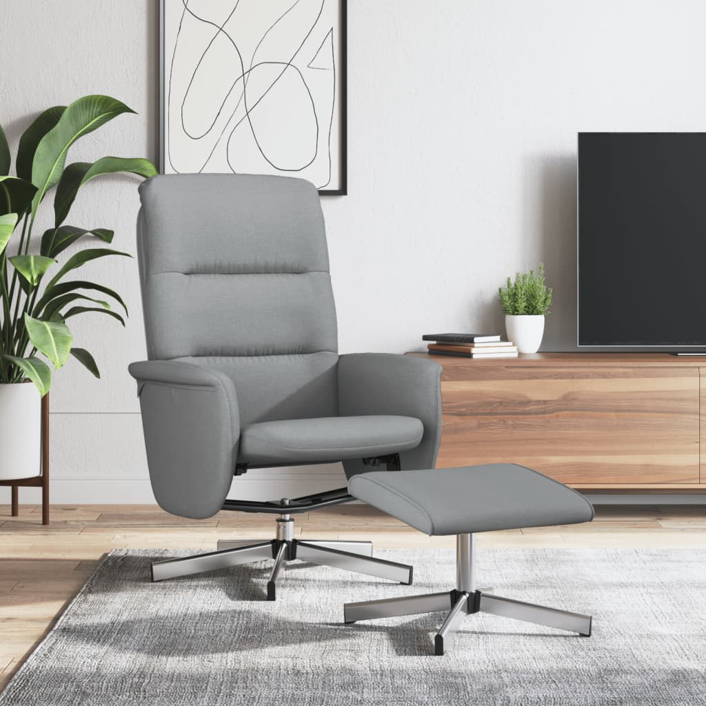 vidaXL Relaxsessel mit Fußhocker Creme Stoff