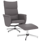 vidaXL Relaxsessel mit Fußhocker Grau Kunstleder