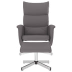 vidaXL Relaxsessel mit Fußhocker Grau Kunstleder