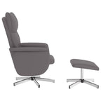 vidaXL Relaxsessel mit Fußhocker Grau Kunstleder