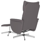 vidaXL Relaxsessel mit Fußhocker Grau Kunstleder