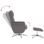 vidaXL Relaxsessel mit Fußhocker Grau Kunstleder