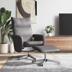 vidaXL Massagesessel mit Fußhocker Schwarz Kunstleder