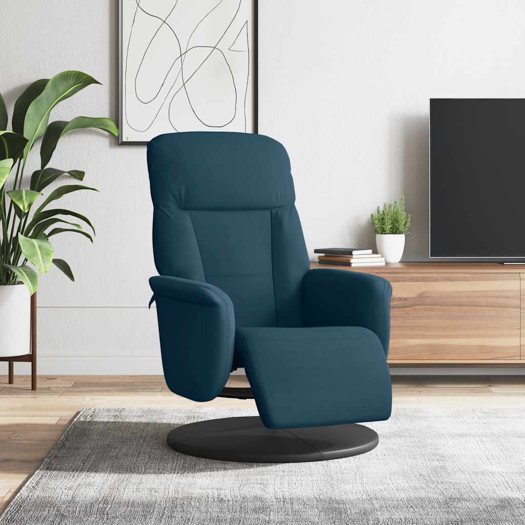 vidaXL Relaxsessel mit Fußteil Blau Samt