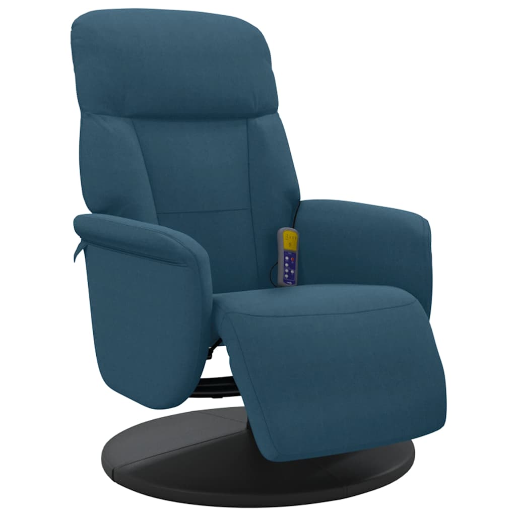 vidaXL Massagesessel mit Fußteil Blau Samt