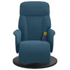 vidaXL Massagesessel mit Fußteil Blau Samt
