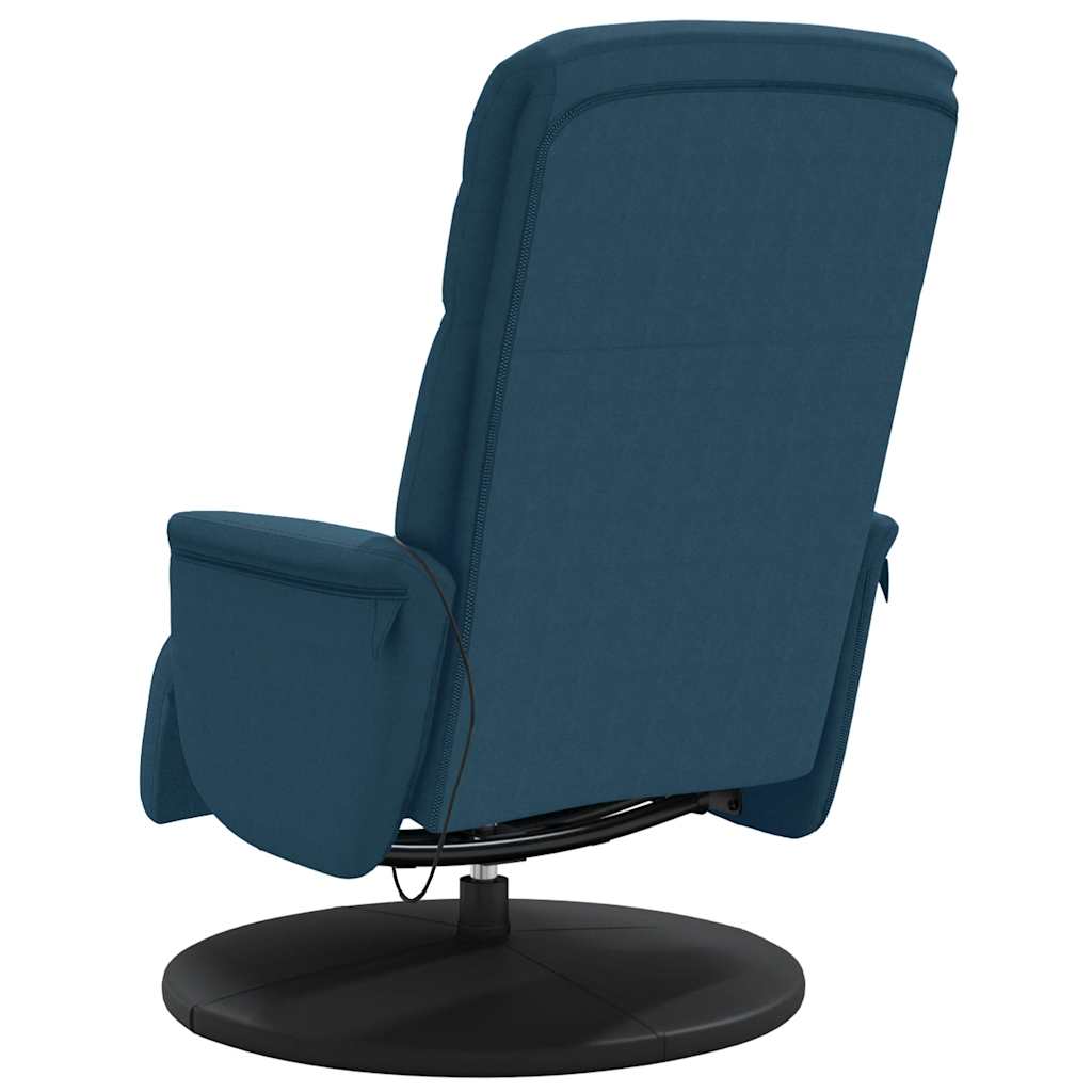 vidaXL Massagesessel mit Fußteil Blau Samt