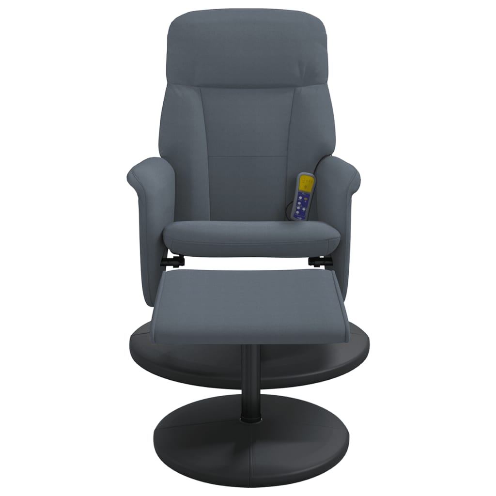 vidaXL Massagesessel mit Fußhocker Dunkelgrau Samt