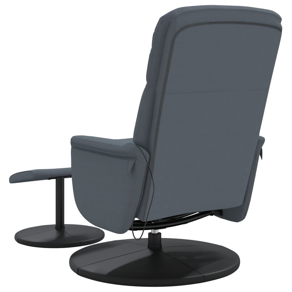 vidaXL Massagesessel mit Fußhocker Dunkelgrau Samt