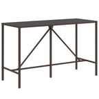 vidaXL 9-tlg. Gartenbar-Set mit Kissen Braun Poly Rattan