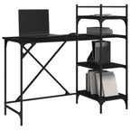 vidaXL Computertisch mit Regal Schwarz 120x47x109 cm