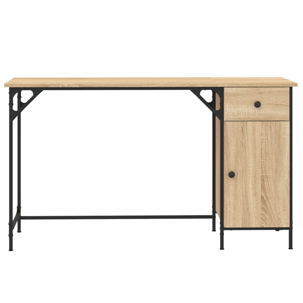 vidaXL Computertisch Sonoma-Eiche 131x48x75 cm Holzwerkstoff