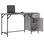 vidaXL Computertisch Grau Sonoma 131x48x75 cm Holzwerkstoff