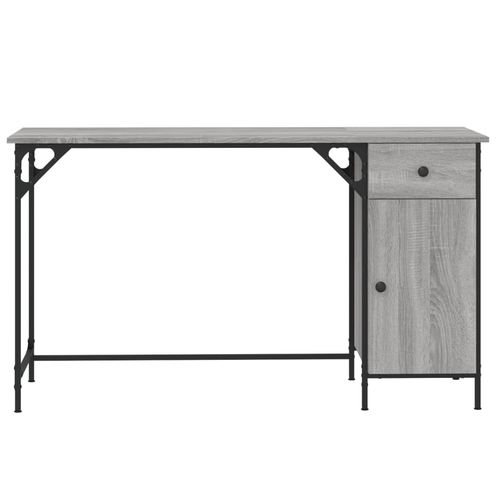 vidaXL Computertisch Grau Sonoma 131x48x75 cm Holzwerkstoff