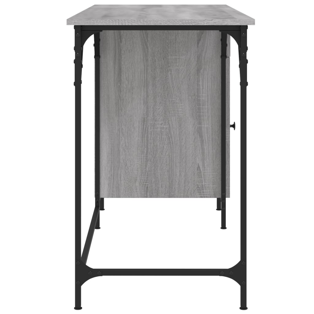 vidaXL Computertisch Grau Sonoma 131x48x75 cm Holzwerkstoff