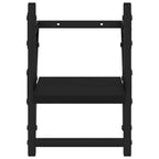 vidaXL Wandregale mit Stangen 2 Stk. Schwarz 20x25x30 cm