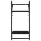 vidaXL Wandregale mit 2 Ablagen & Stangen 2 Stk. Schwarz 30x25x65 cm