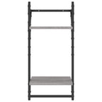 vidaXL Wandregale mit 2 Ablagen & Stangen 2 Stk Grau Sonoma 30x25x65cm