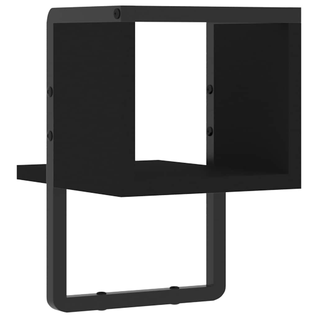 vidaXL Wandregal mit Stange Schwarz 20x25x30 cm