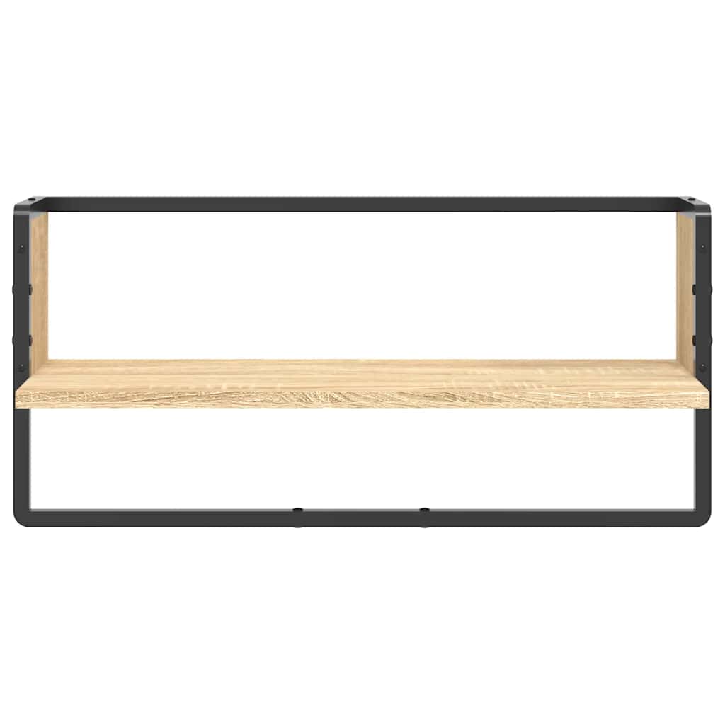 vidaXL Wandregal mit Stange Sonoma-Eiche 65x25x30 cm