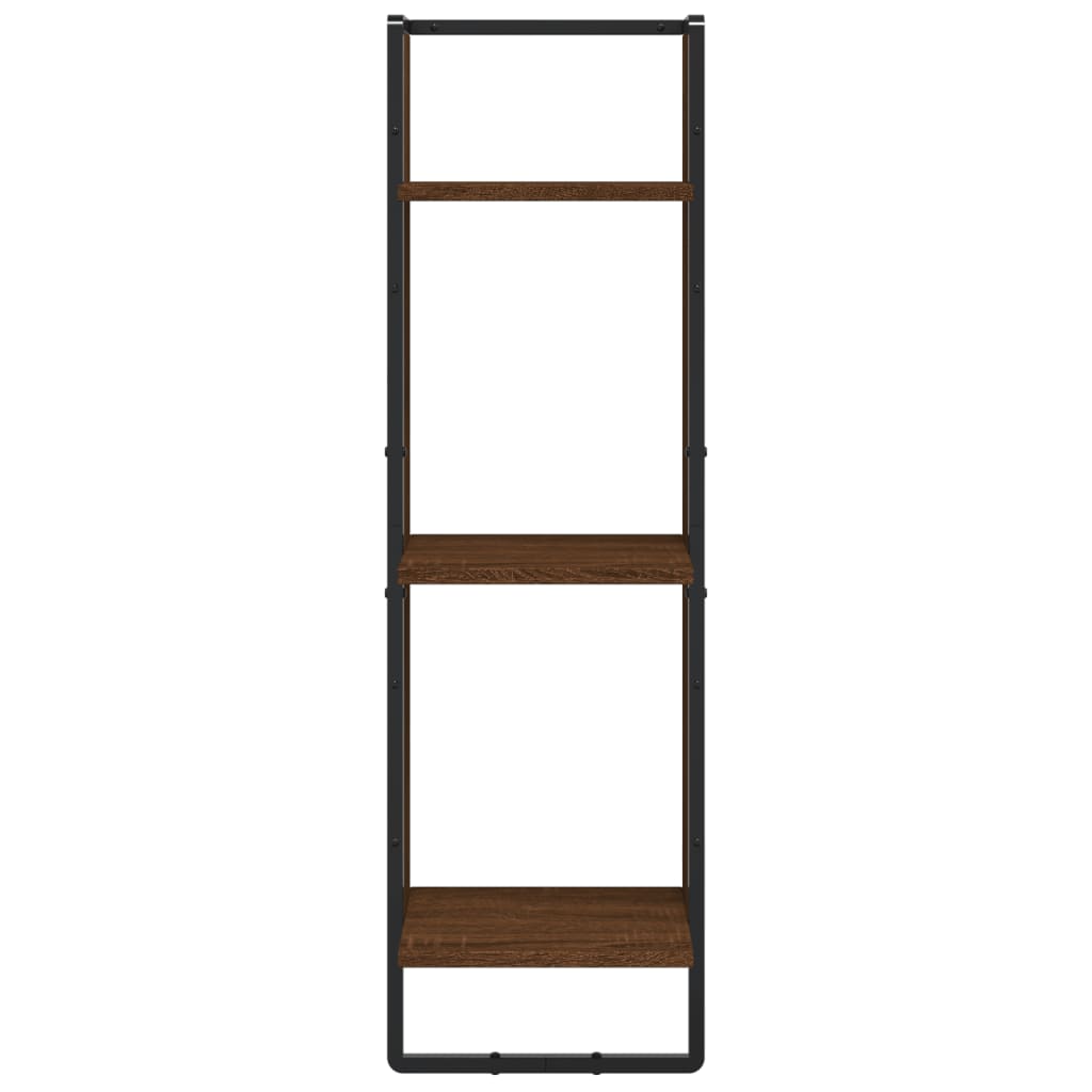 vidaXL Wandregal 3 Fächer Braun Eichen-Optik 30x25x100cm Holzwerkstoff