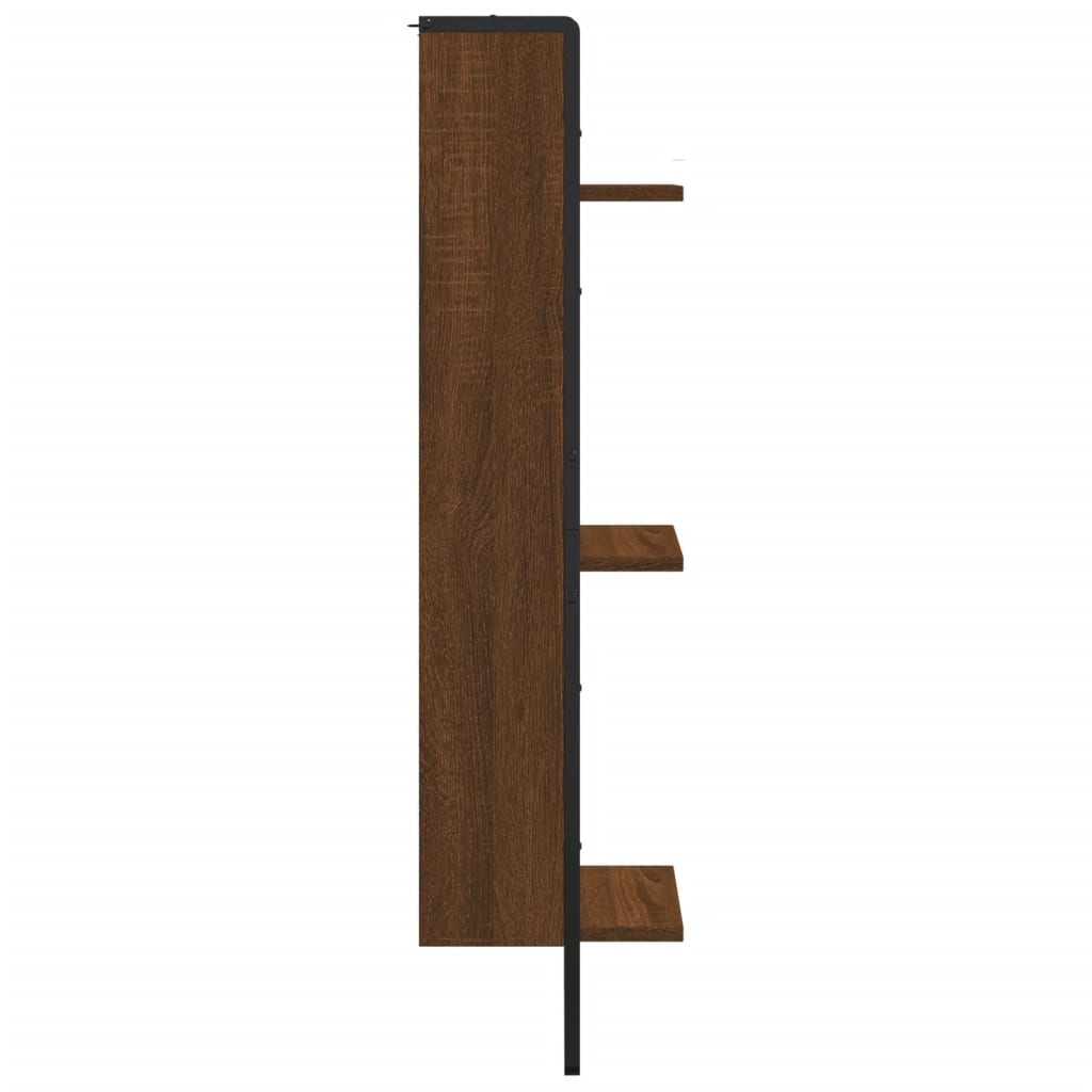 vidaXL Wandregal 3 Fächer Braun Eichen-Optik 30x25x100cm Holzwerkstoff