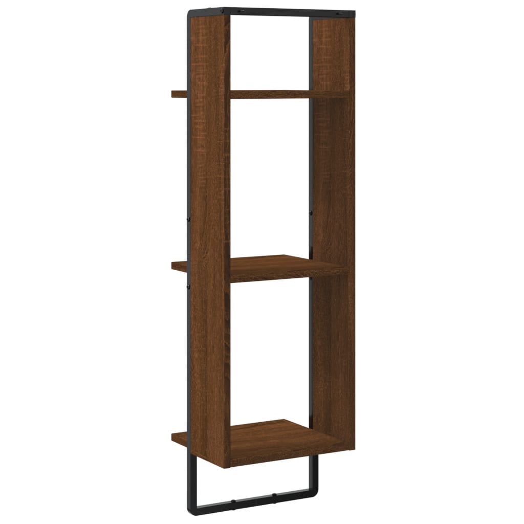 vidaXL Wandregal 3 Fächer Braun Eichen-Optik 30x25x100cm Holzwerkstoff