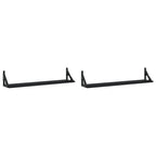 vidaXL Wandregale 2 Stk. Schwarz 80x15x15,5 cm Holzwerkstoff