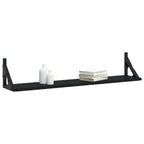 vidaXL Wandregale 2 Stk. Schwarz 80x15x15,5 cm Holzwerkstoff