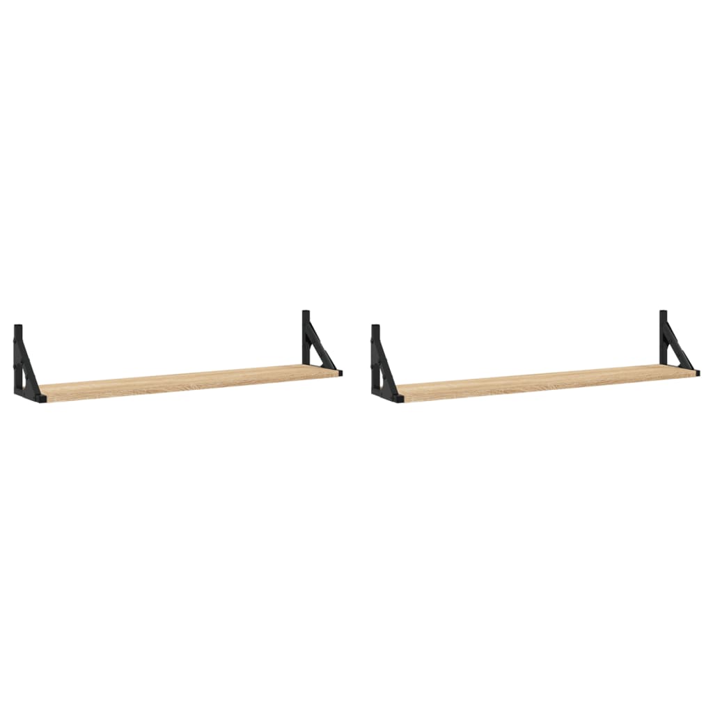 vidaXL Wandregale 2 Stk. Sonoma-Eiche 80 x 15 x 15,5 cm Holzwerkstoff