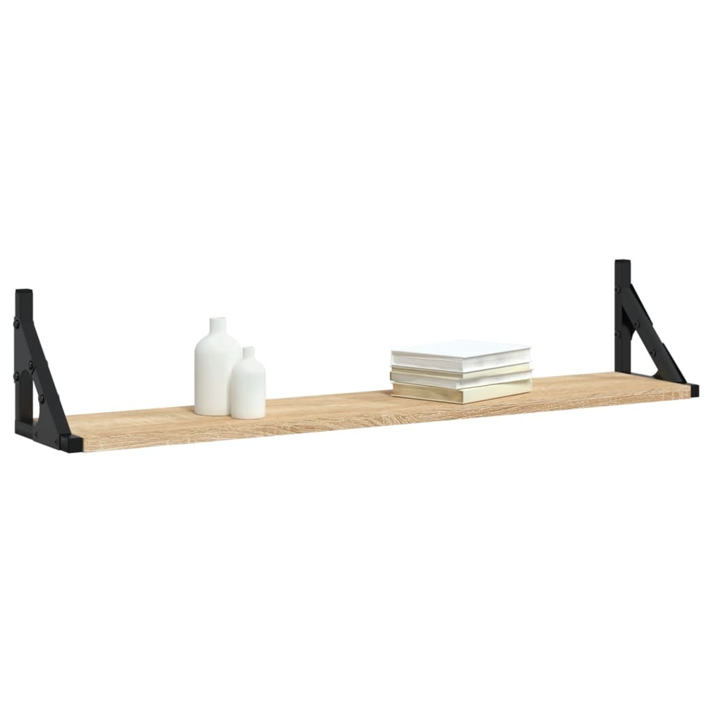 vidaXL Wandregale 2 Stk. Sonoma-Eiche 80 x 15 x 15,5 cm Holzwerkstoff