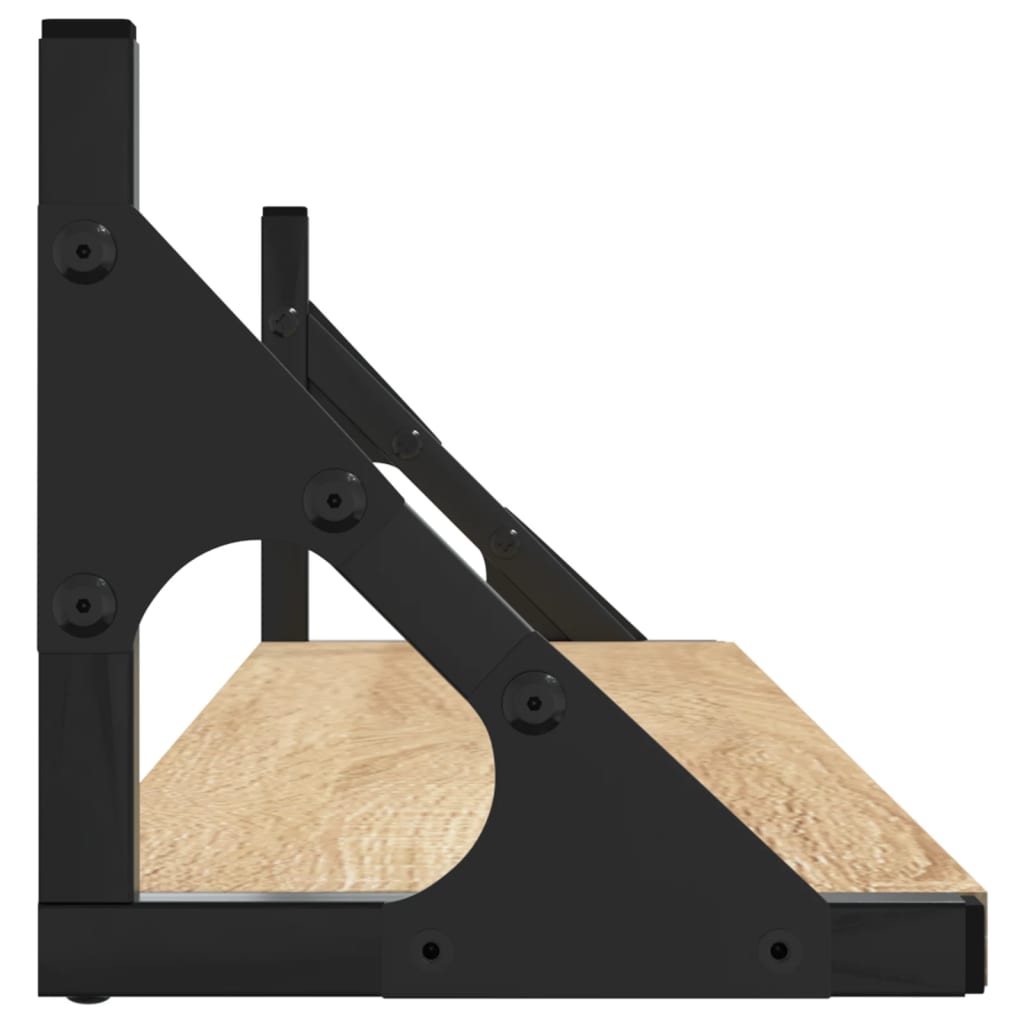 vidaXL Wandregale 2 Stk. Sonoma-Eiche 80 x 15 x 15,5 cm Holzwerkstoff