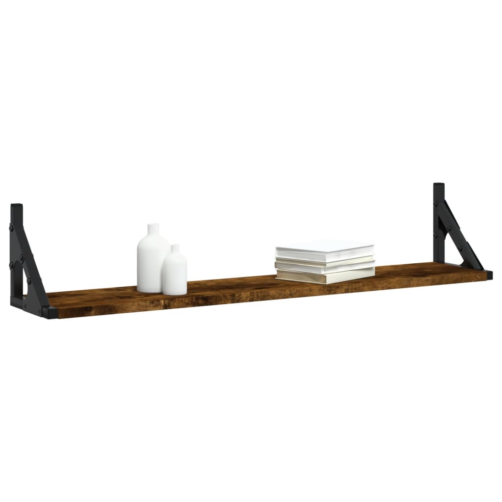 vidaXL Wandregale 2 Stk. Räuchereiche 80x15x15,5 cm Holzwerkstoff