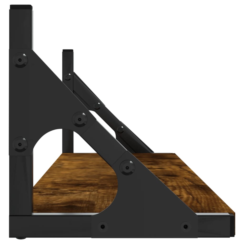 vidaXL Wandregale 2 Stk. Räuchereiche 80x15x15,5 cm Holzwerkstoff