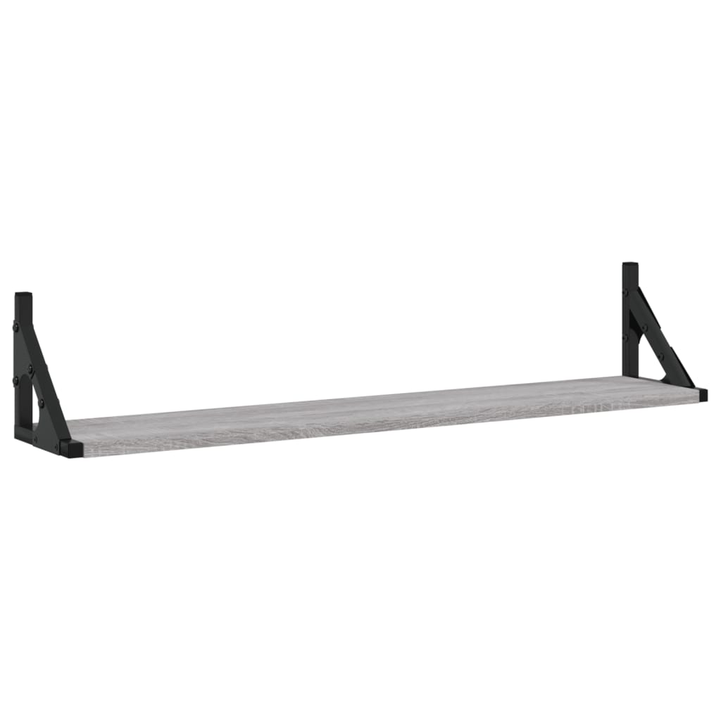 vidaXL Wandregale 2 Stk. Grau Sonoma 80x15x15,5 cm Holzwerkstoff