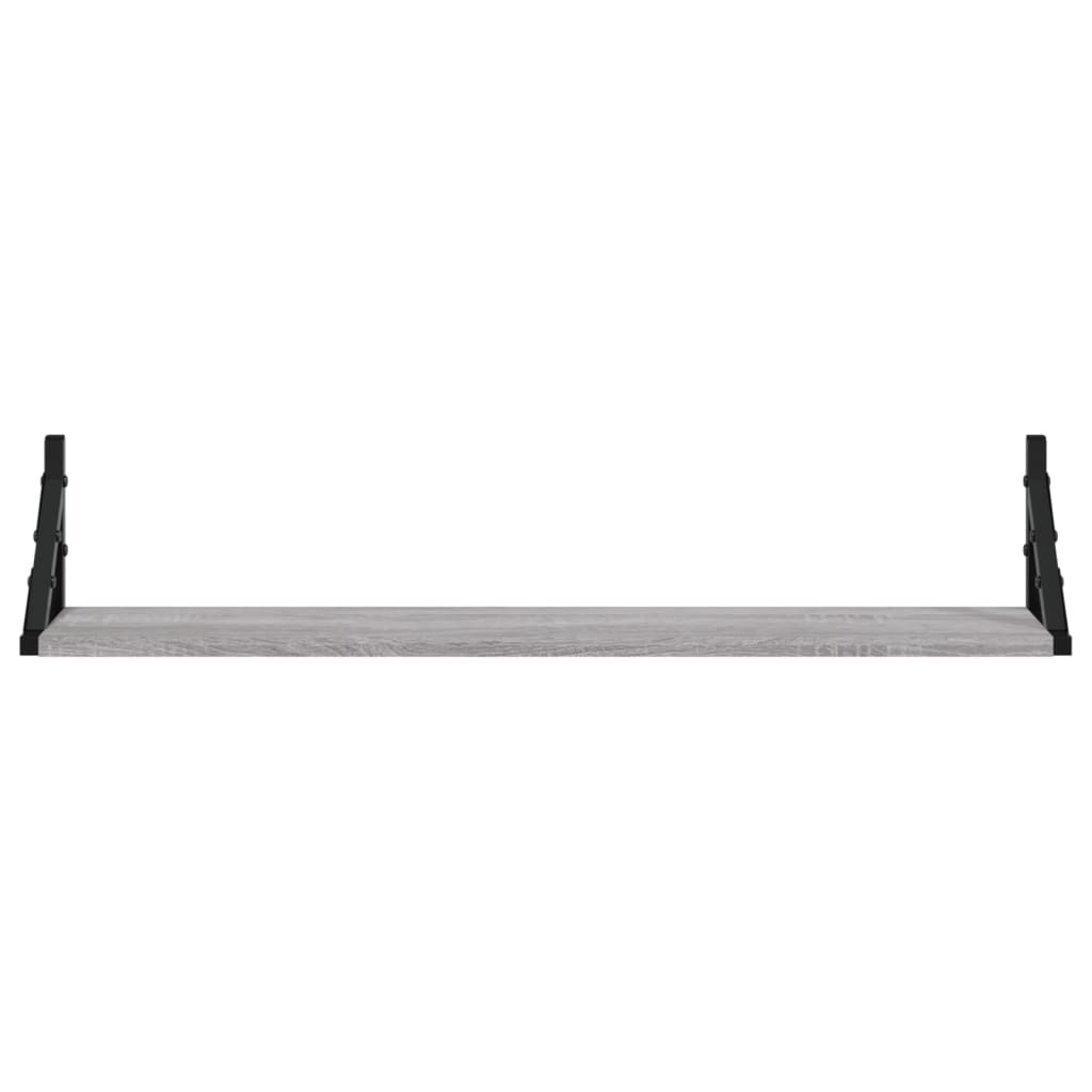 vidaXL Wandregale 2 Stk. Grau Sonoma 80x15x15,5 cm Holzwerkstoff