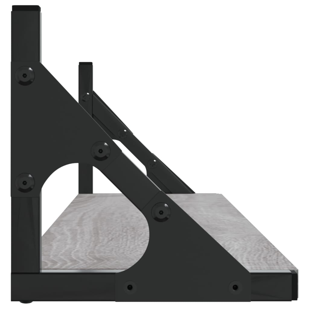 vidaXL Wandregale 2 Stk. Grau Sonoma 80x15x15,5 cm Holzwerkstoff