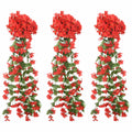 vidaXL Blumengirlanden Blumen 3 Stk. Rot 85 cm