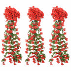 vidaXL Blumengirlanden Blumen 3 Stk. Rot 85 cm