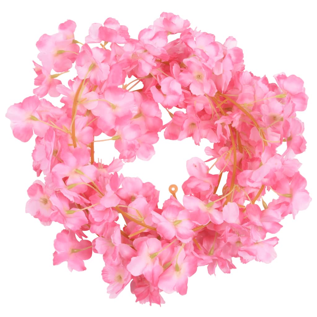 vidaXL Blumengirlanden Blumen 6 Stk. Dunkelrosa 180 cm