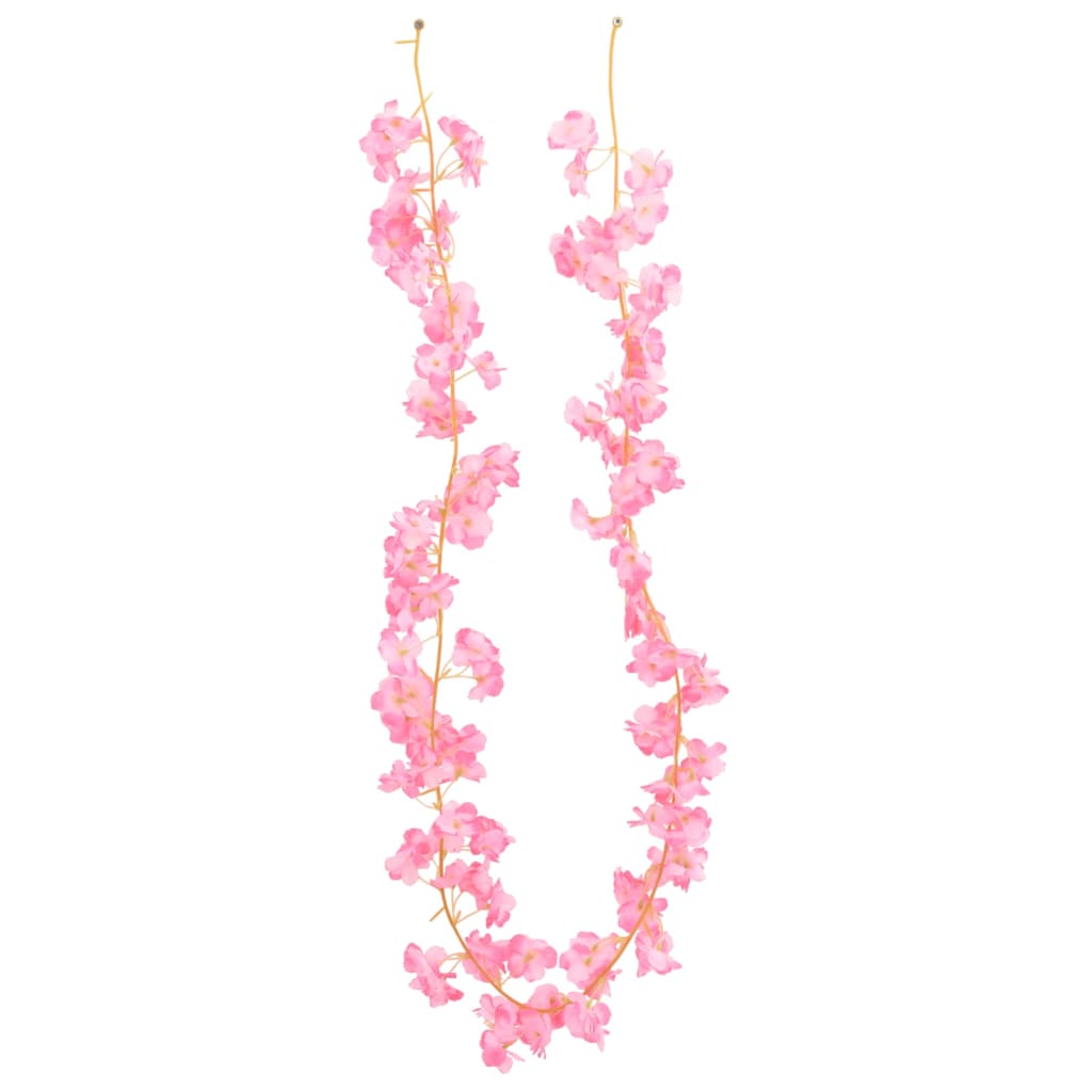 vidaXL Blumengirlanden Blumen 6 Stk. Dunkelrosa 180 cm
