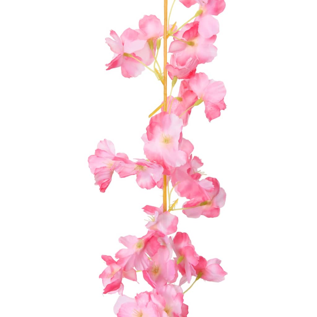 vidaXL Blumengirlanden Blumen 6 Stk. Dunkelrosa 180 cm